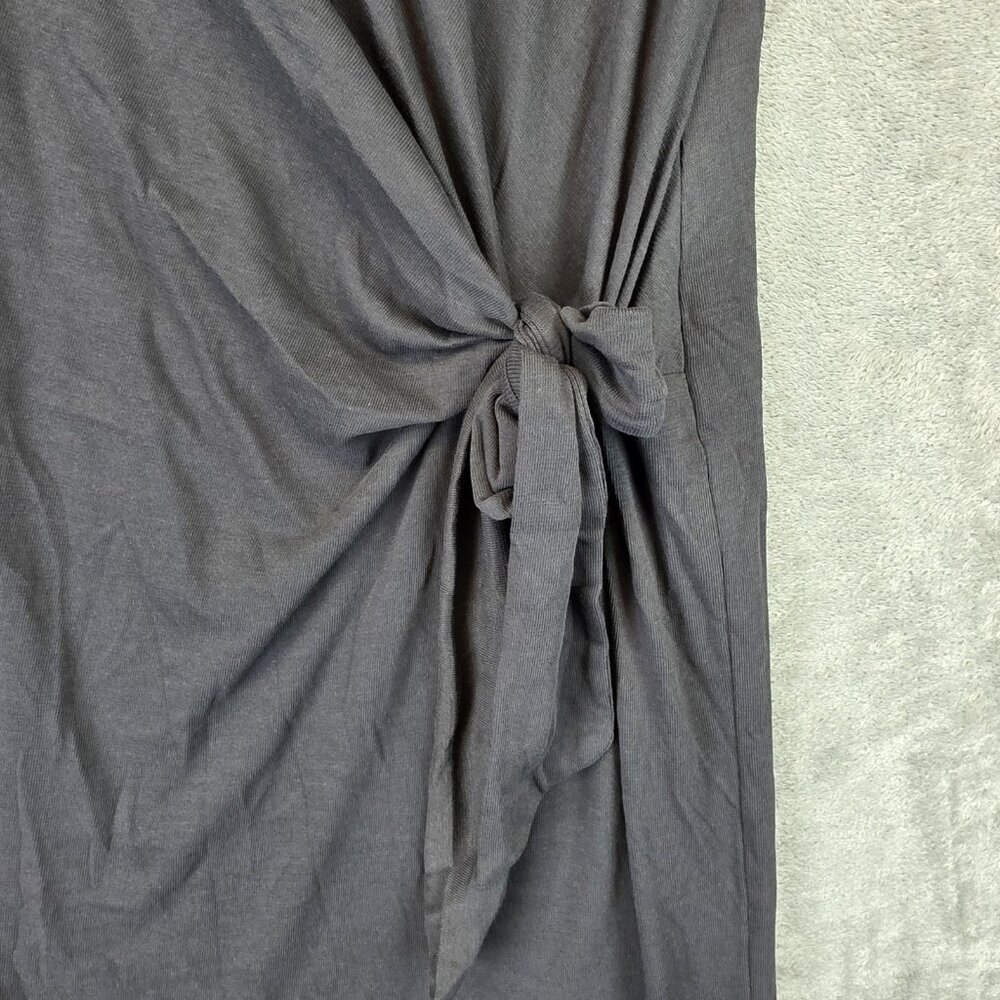 Zara Trafaluc Dress Womens Small Gray Knot Front Midi Short Sleeve Casual S/S18 - Picture 4 of 11